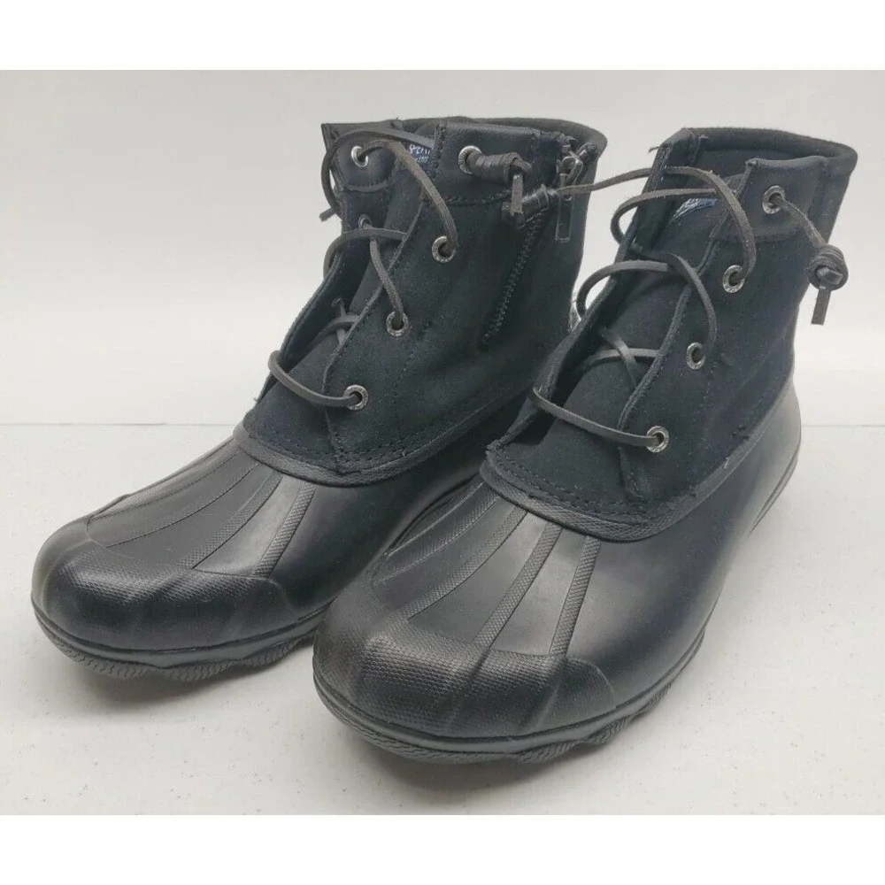 Sperry Women's Syren‎ Gulf Rain Duck Boots Size 9.5 M US Black STS80422 EUC